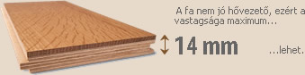 parketta vastagság padlófűtésnél
